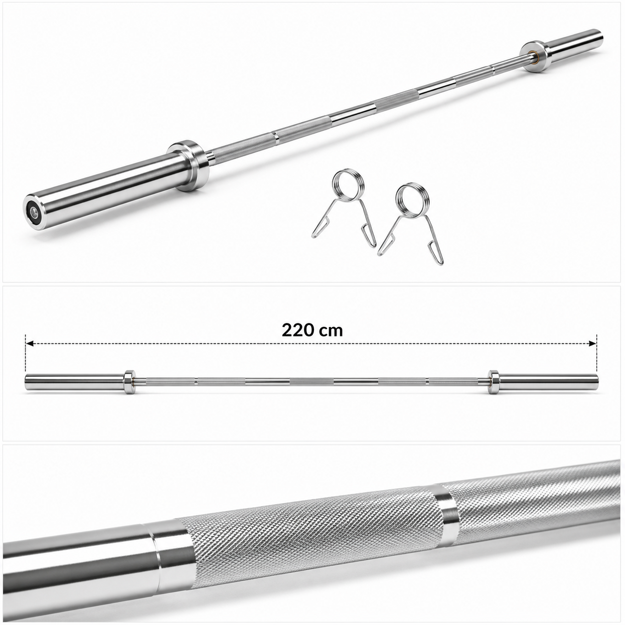 Set Olímpico Barra 2.2m + Discos Bumper 30kg | Kit Pesas 50mm