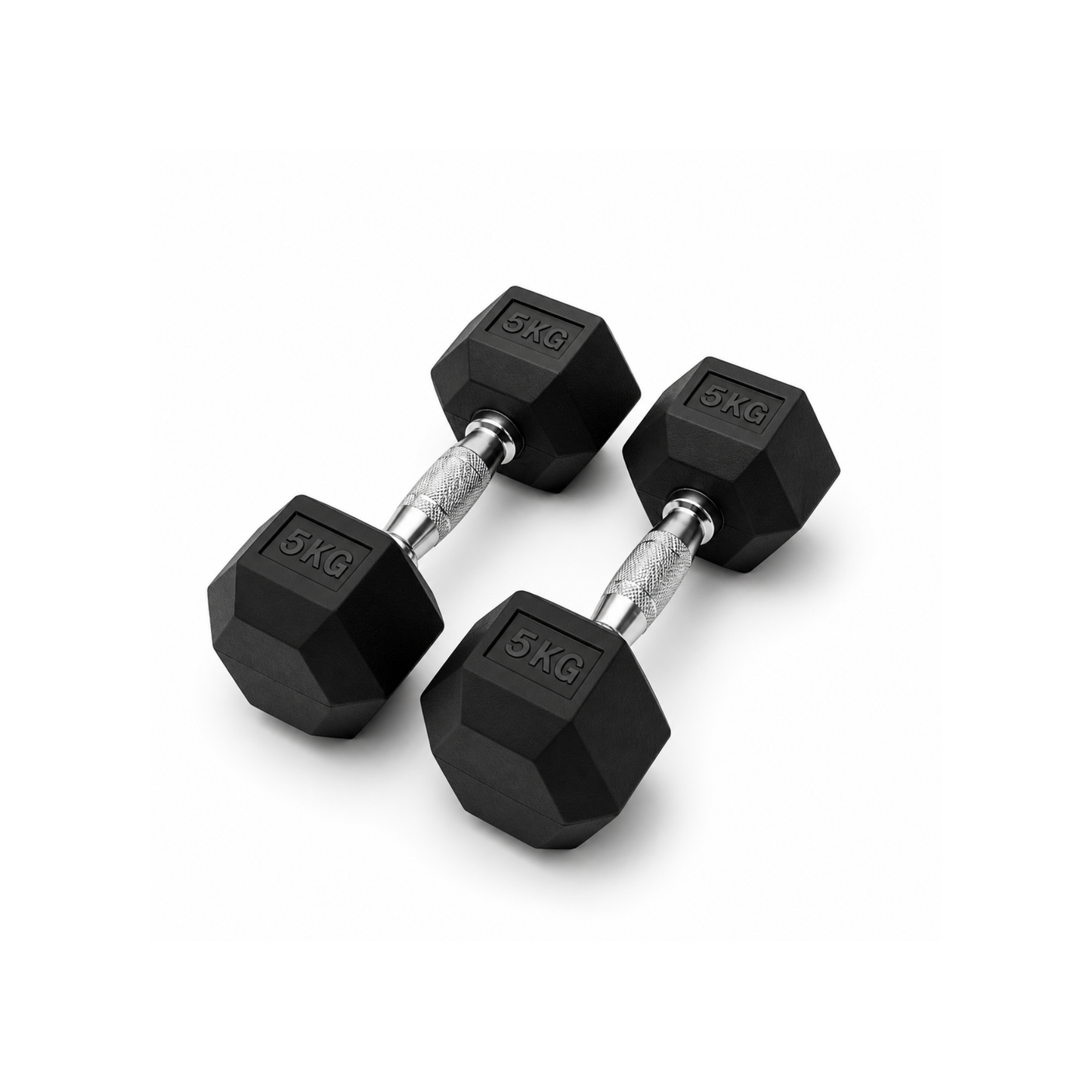 Mancuernas Hexagonales 5kg (Par) | Pesas para Entrenamiento en Casa