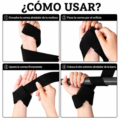 Straps para Levantamiento (Par) Negro, Rojo y Rosado | Accesorio Gym para Fuerza