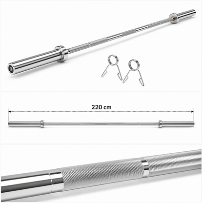 Set Olímpico Barra 2.2m + Discos Bumper 30kg | Kit Pesas 50mm