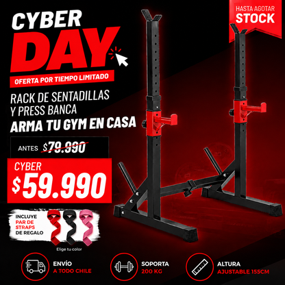 Rack Ajustable para Sentadilla y Press Banca | Soporta 200kg