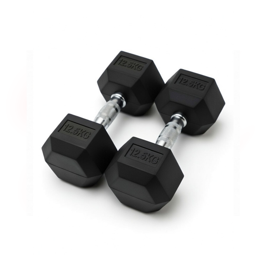 Mancuernas Hexagonales 12.5kg (Par) | Pesas Alto Rendimiento