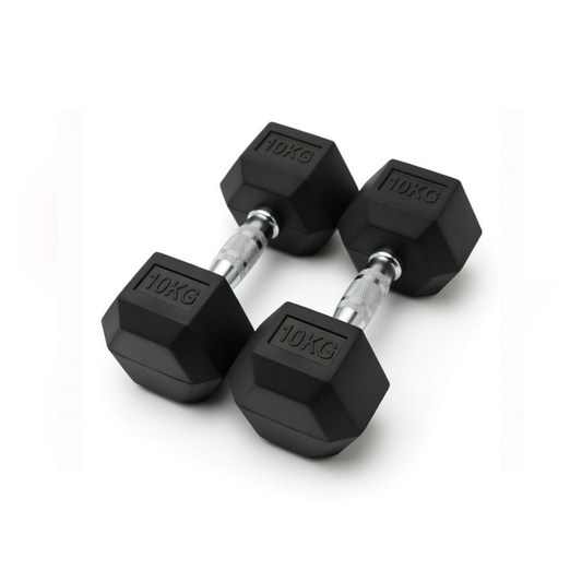 Mancuernas Hexagonales 10kg (Par) | Pesas para Fuerza y Musculación